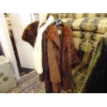 Three assorted fur coats