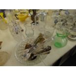 A qty of glassware and silver plate