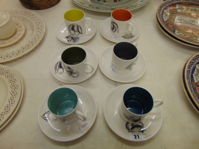A set of six Susie Cooper coffee cups and saucers,