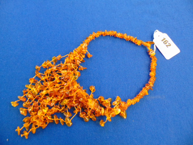 An Amber fringe necklace