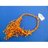 An Amber fringe necklace