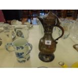 An eastern coffee pot and Royal Bonn blue and white cup
