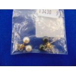 Two pairs of Cultured Pearl earrings,