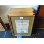 Eleven framed Teatro Alla Scalla stamps/ adverts