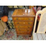 A small Mahogany chest of five drawers