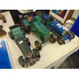 Three vintage tin model cars