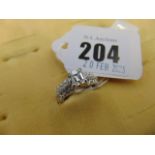 An 18ct White Gold Emerald cut Diamond ring, centre stone 1ct,