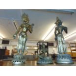 Three Brass Hindu statues