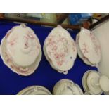 A small qty of Ridgways red and white china