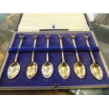 A set of six hallmarked Silver spoons,