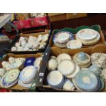 A qty of tea wares, plates inc, Royal Crown Derby/ Doulton etc.