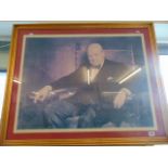 A framed picture Winston Churchill