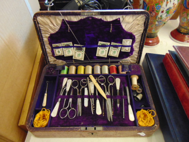 A Victorian needlework box inc.