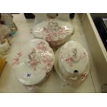 A small qty of Ridgways red and white china