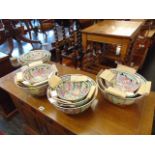 Four Canton fruit bowl sets