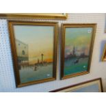 A pair of watercolours, Venice, A.
