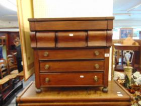 A miniature Scotch chest of drawers