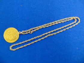 Two Guinta coin and chain,