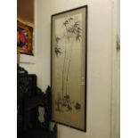 A framed Chinese embroidery, artist Liu Zigu,