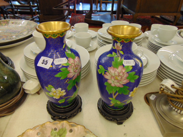 Two Cloisonne vases,