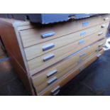 A six drawer plan chest a.