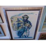 A framed and glazed Judaica print