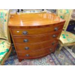 A Yewood chest of four drawers