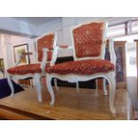 A pair of French salon style chairs