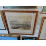 A framed and glazed print,