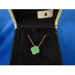A Van Cleef and Arpels Alhambra 18ct Gold necklace set with Malachite