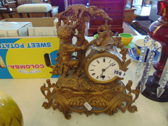 A French ormulu mantle clock,