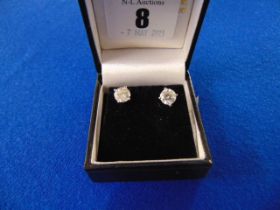 A pair of 18ct White Gold Diamond stud earrings, each Diamond 1.