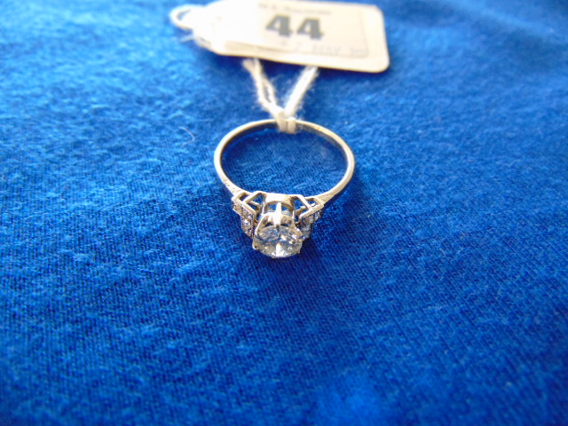 An 18ct White Gold Diamond single stone ring, centre stone approx. .