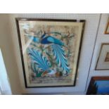 A framed and glazed painting,