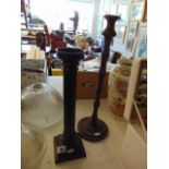 Two Bronze candlesticks