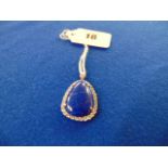 An 18ct Gold hallmarked Diamond and Lapis Lazuli pendant