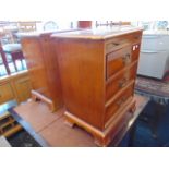 A pair of Yewood bedside chests