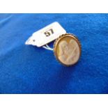 A 9ct Gold, Moses Cameo ring,