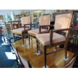 A Mid-century Scandinavian Teak extending dining table and eight chairs ( six chairs and two