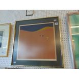 A signed framed and glazed abstract print
