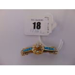 A 15ct Edwardian Pearl, Diamond and Turquoise brooch,