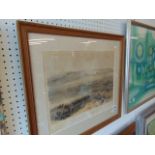 A framed and glazed print,