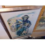 A framed and glazed Judaica print