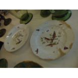 Two hand painted Dresden plates