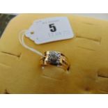 Hallmarked 22ct Gold, Victorian deep cut Diamond with illusion setting, total weight 13.
