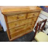 A 19th Satinwood chest of five drawers, by C.