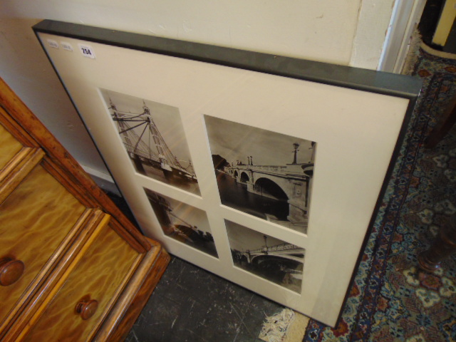 Framed four photos of London bridges