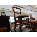 A Victorian bedroom chair and stool