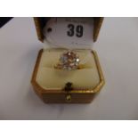 A hallmarked 18ct Gold Diamond cluster ring, centre stone 2.