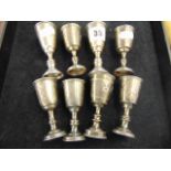 Eight hall marked Silver Kiddush cups